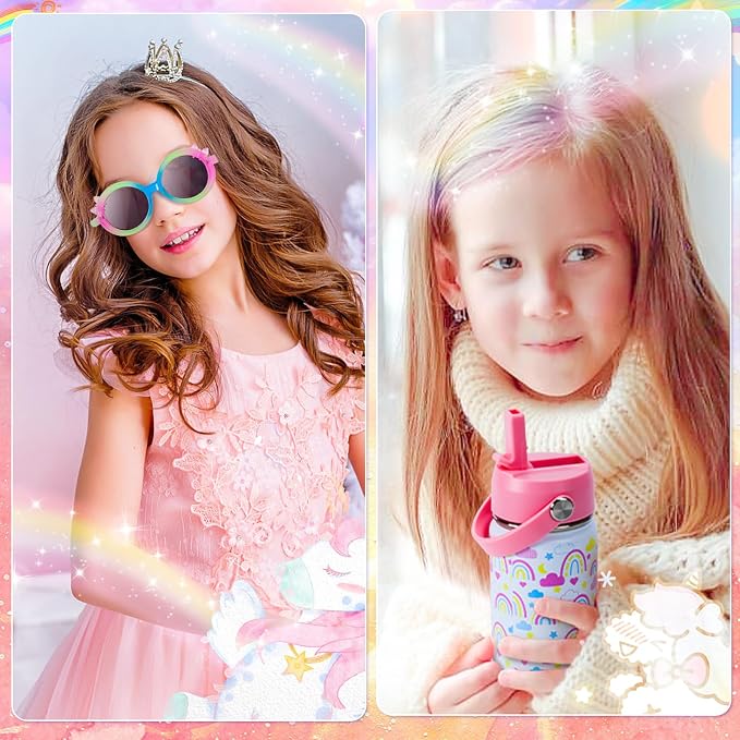 Unicorn Toys for Girls Kids Toys 5 6 7 8 9 10+ Years Old, Kids Unicorn Gifts with Glowing Blanket/ Water Bottle/ Eye Mask/Headband/Crossbody Bag/Sunglass/12PCS Birthday Gift for Girls 6-10+