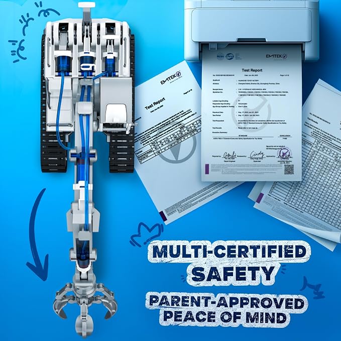 SMILESSKIDDO Science Kits for Kids Age 8-12 - 137 Pcs STEM Toys for Ages 8-13 with Hydraulic Grab, Teen Boys Gift Ideas Crane Toy, Teenage Engineering Kit Construction Vehicle Toys