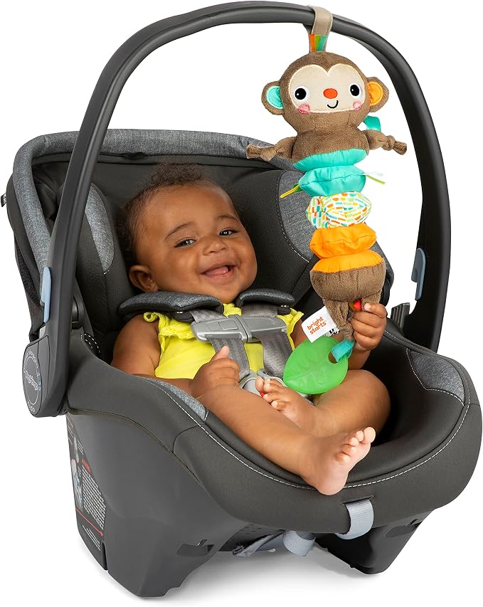 Bright Starts Pull, Play & Boogie Musical Activity Toy for Stroller - Monkey - Unisex, Newborn +