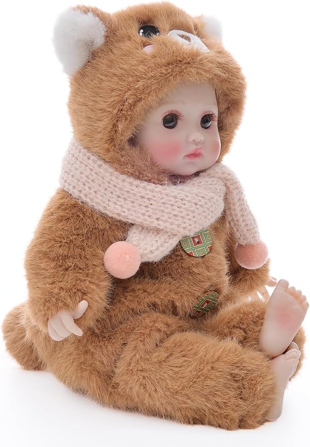 Baby Dolls, 15 Inch Realistic Soft Body Baby Doll Real Life Baby Dolls with Accessories, for 3+ Year Old Girls, Pretend Play, Collection, Gift-Ready (Brown)