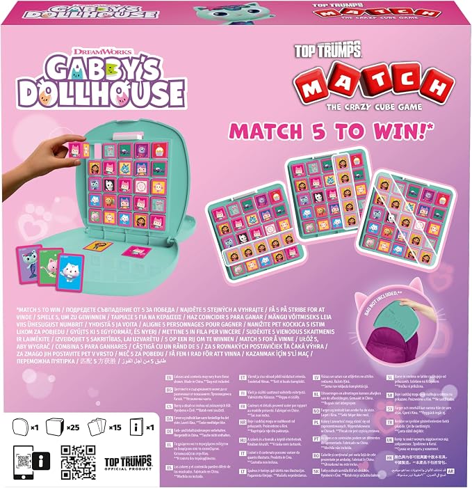 Top Trumps Match Game Gabby's Dollhouse – Family Board Games for Kids and Adults – Matching Game and Memory Game – Fun Two Player Kids Games – Memories and Learning, Board Games for Kids 4 and up