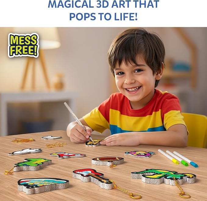 Skillmatics Aqua Puffs - 3D Art Kit, Just Boy Things, Mess-Free Paint by Number Craft for Kids, DIY Color & Inflate Activity, Travel Toys & Creative Gift for Ages 4, 5, 6, 7, 8, 9, 10