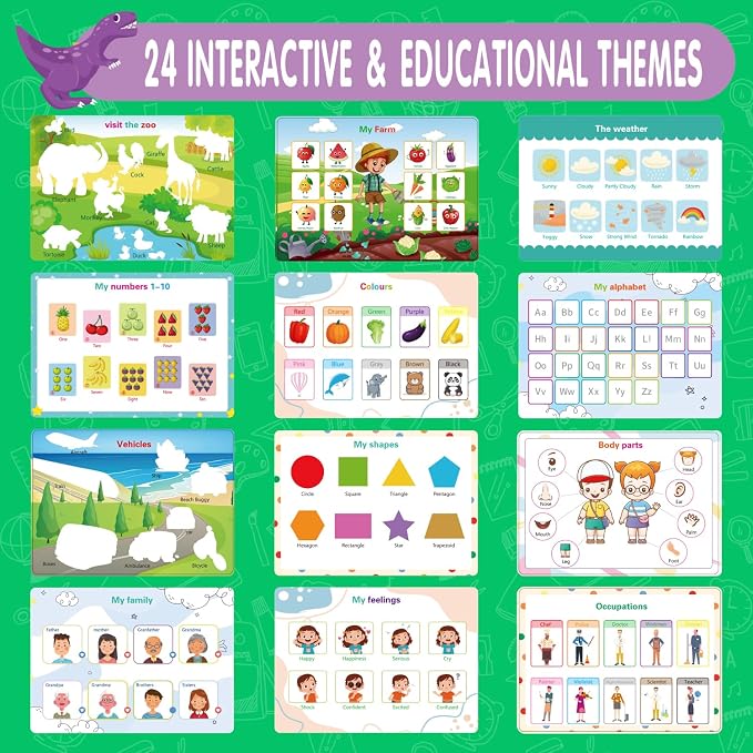 NASHRIO Montessori 24 Themes Busy Book for Toddlers 3-5, Engaging Preschool Learning Activities for Home School Travel – Educational Toy for 3-6 Year Old Boys & Girls