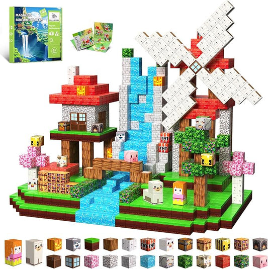 Magnetic Blocks, 100PCS Magnetic Building Blocks, Stacking Magnetic for Kids, Sensory Toy for STEM Constructions Magnetic Blocks for Boys Girls Age 3+, Holiday Birthday Gifts