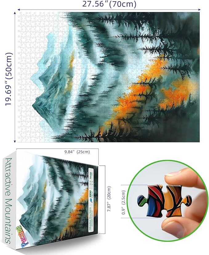 Puzzles for Adults 1000 Pieces Nature Jigsaw Puzzles Scenery Mountain Scene Difficult Challenging Landscape Puzzle for Gift Friend Family Activity Games Party Home Decor Wall Art (27.5"x19.7")