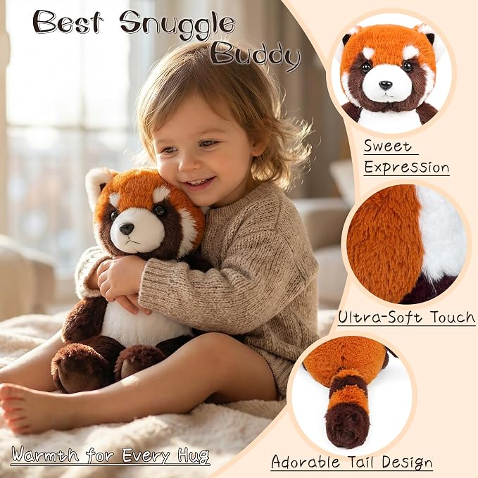 Stuffed Animal Plush Toy Soft Plushie Cuddly Red Panda Cute Plush Toy for Kids Toddlers Boys Girls Birthday Christmas Nursery Decor Party Favors
