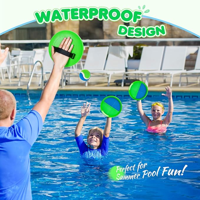 TEILLNET Toss and Catch Ball Set Upgraded - Beach Toys Outdoor Games Baseball Games - Sturdy & Water-Resistant for Pool Yard - Classic Gift for Toddlers Kids Boys Girls 3 4 5 6 7 8 9 10 11 12+ Years