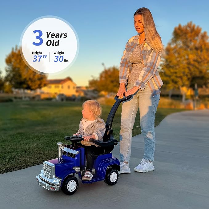 Outfunny 3-in-1 Ride on Push Car for Toddler 1-3 Years with Handle & Music