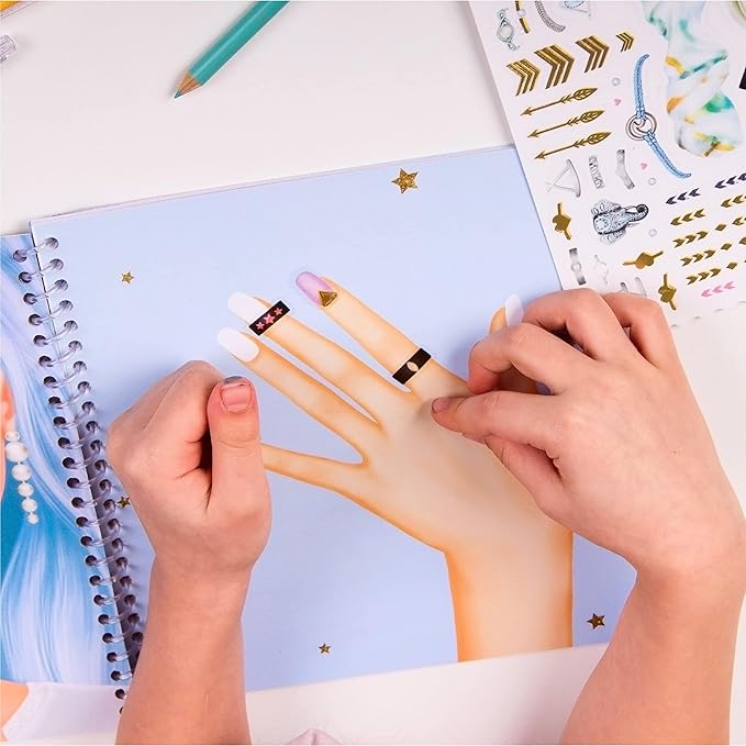 BSCOOL - Drawing, Coloring & Activity Book. Nail Design Book with Stickers and Guides. Fashion Design Sketchbook for Kids 5 and up. Little Designer Book - Nail Sticker Book. Gift for Girls