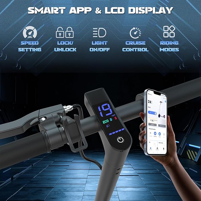 Werhy Kids Electric Scooter, 350W Motor, 19 Mph Speed & 15 Miles Range, 8.5" Solid Tires, Lightweight Foldable Scooter with Dual Braking System, Max Load 265LBS
