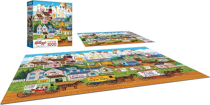 RoseArt - Kellogg's - Town by The Sea - 1000 Piece Jigsaw Puzzles for Adults