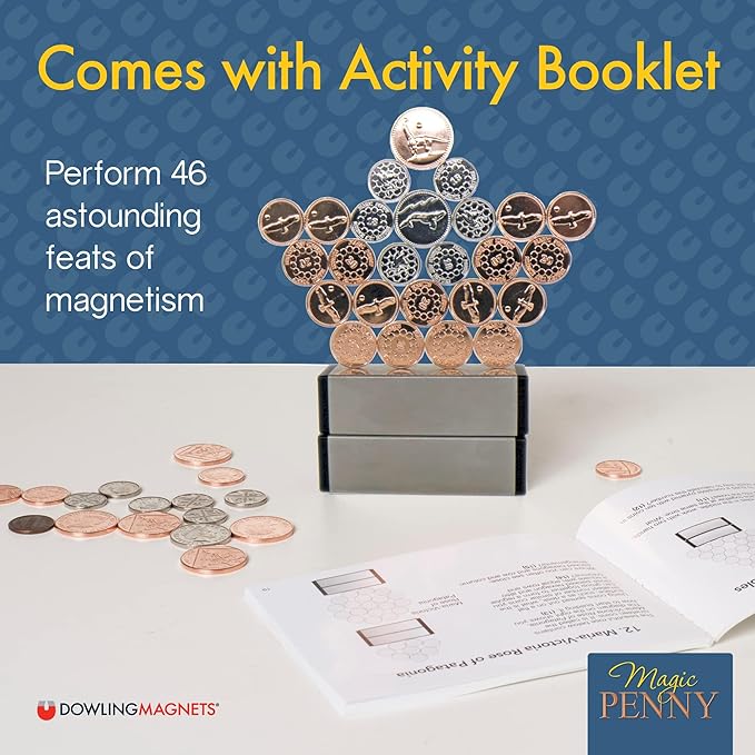 Dowling Magnets Magic Penny Magnet Kit - STEM Toy Gift for Kids 8, 9, 10, 11, 12+ Years Old - Perfect Educational Gift for Boys and Girls - Hours of Unplugged Play
