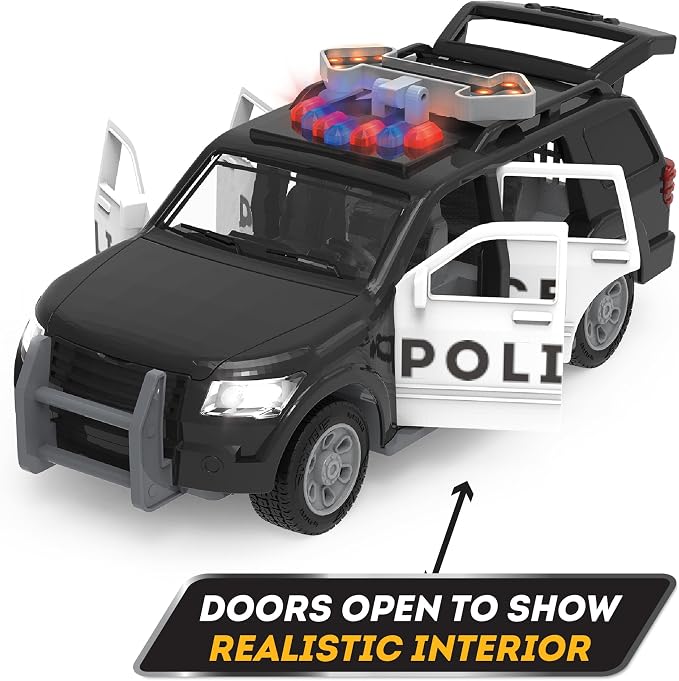 Driven by Battat – 7-Inch Police SUV Toy with Lights & Sounds, Rescue Vehicle for Boys & Girls, Durable Design, Realistic Details, 3+ Years Toy for Kids