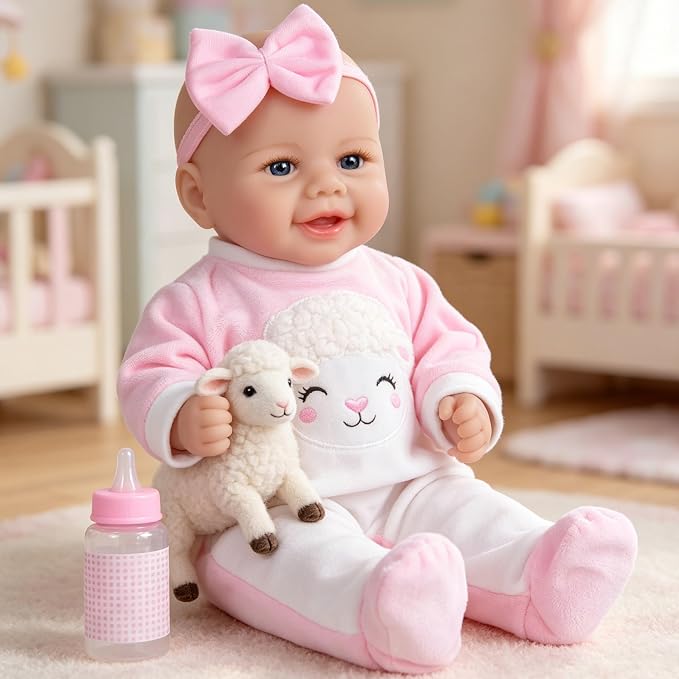 Milidool Baby Doll Girl - 17-Inch Soft Body Realistic Baby Doll Real Life Baby Dolls for 3+ Years Girl Birthday Gifts, Pretend Play, Christmas & Collection