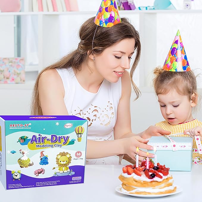 Aestd-ST Air Dry Clay 66 Colors, Modeling Clay for Kids, DIY Magic Clay, Molding Clay Kit with Sculpting Tools, Non-Sticky Soft and Super Light, Arts and Crafts Gift for Boys Girls Kids