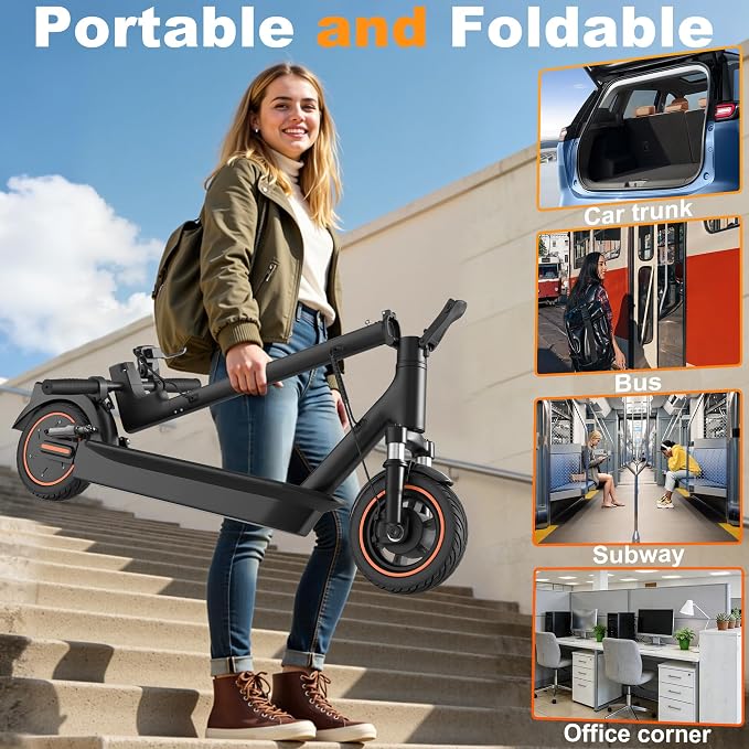 Electric Scooter for Adults, Teens & Big Kids, 350W-500W Motor, 10Mph-21 MPH & 10-28 Miles Max Range, 6.5 to 10 inch Tires, Portable Lightweight E-Scooter
