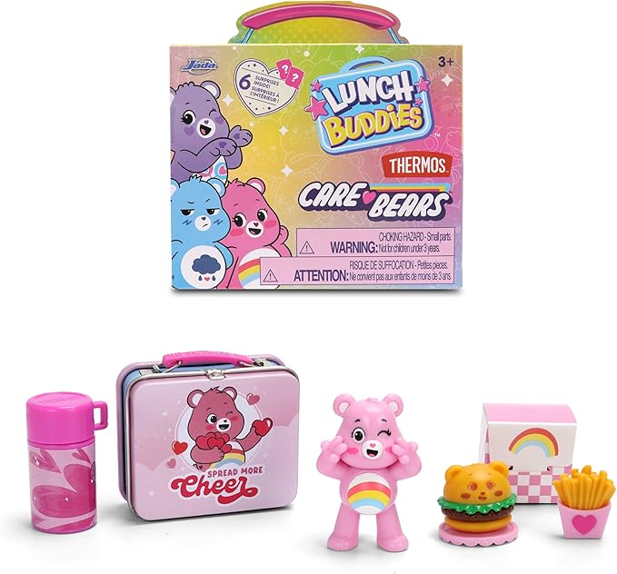 Jada Lunch Buddies – Collectible Mini Tin with Thermos, Figure & Food Accessories – 2-Inch Care Bears Toy – Care Bears & Friends – for Kids Ages 5+ (One Piece, Styles May Vary)