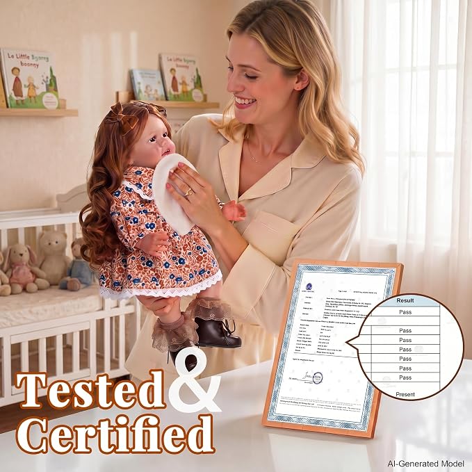 BABESIDE Lifelike Reborn Baby Dolls Dara - 20 Inch Realistic-Newborn Baby Doll Long Hair Girl Handmade Real Life Baby Dolls with Clothes and Toy Accessories Gift for Kids Age 3+