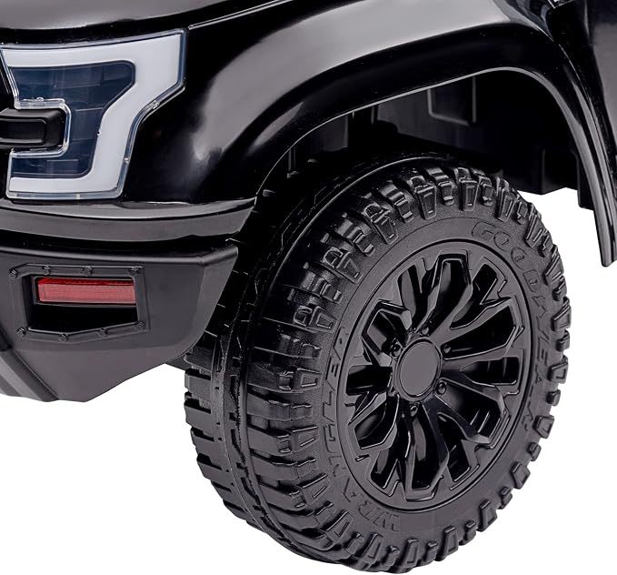 Aosom Kids Push Ride On Car with Working PA System and Horn, Police Truck Style Foot-to-Floor Sliding Car for Boys and Girls with Under-Seat Storage, for 18 Months to 5 Years Old, Black