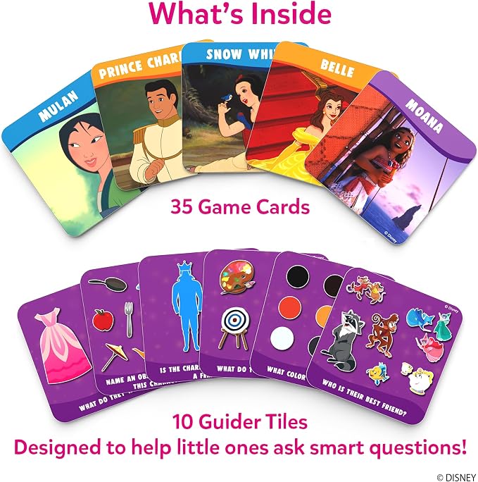 Skillmatics Guess in 10 - Disney Princess Card Game for Preschool Kids, Girls & Boys Who Love Cinderella, Ariel, Jasmine, Fun Travel Game & Gifts for Ages 3, 4, 5, 6
