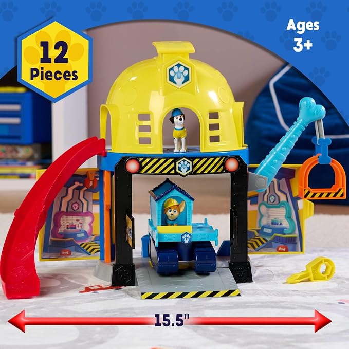 Disney Junior Pupstruction Pup HQ 12-piece Lights, Music, Phrases, and Sounds Playset, Exclusive Maya Figurine Included, Kids Toys for Ages 3 Up by Just Play