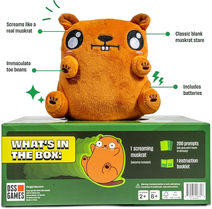 DSS Games Gimme that Muskrat: A Rodent-Tossing Party Game [Hot Potato, Inside or Outside Family Activity, Game Night, Great for Kids, Teens, and Adults Idea | Ages 8 and Up]