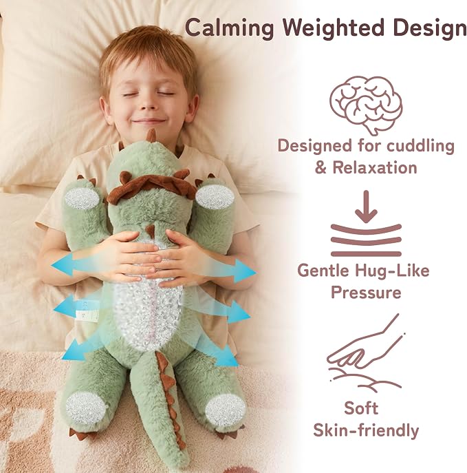Niuniu Daddy Weighted Dinosaur Stuffed Animal for Kids & Adults, 20 Inch 3.3lb Large Plush Toy with Soft Fur, Weighted Plushies Pillow for Sensory Calm, Huggable Gift for Everyday Comfort