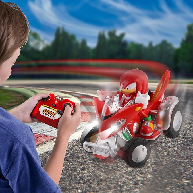 NKOK Sonic NKOK Knuckles ATV R/C (with Lights), For Ages 6 and up, Allows Children to Pretend to Drive and Have Fun at the Same Time! Great Item for Kids