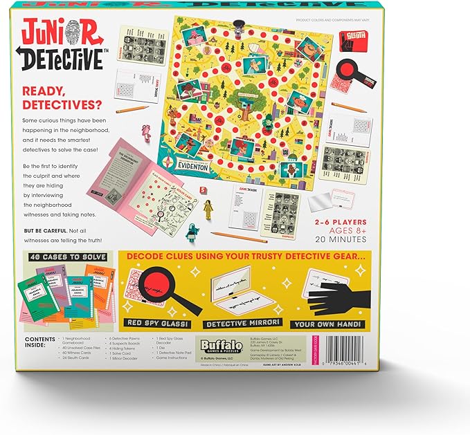 Junior Detective Game by Buffalo Games, Board Games for Kids 6-10, Family Board Games, Mystery Board Game for Kids, Cooperative Detective Game, Fun Family Games