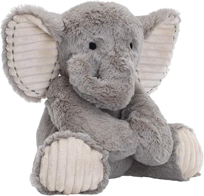 Lambs & Ivy Jungle Safari Gray Plush Elephant Stuffed Animal Toy Plushie - Jett (Pack of 2)