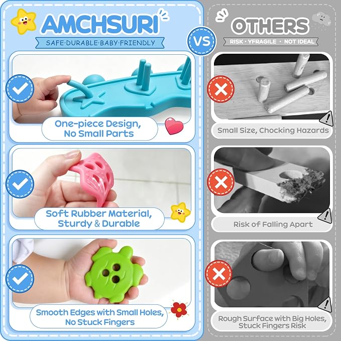 21PCS Mold Free Bath Toys,Ocean Shape Sorters Stacking Water Play Toys, Early Learning Gifts for Toddlers 1-3 2-4 3-5 Boys Girls