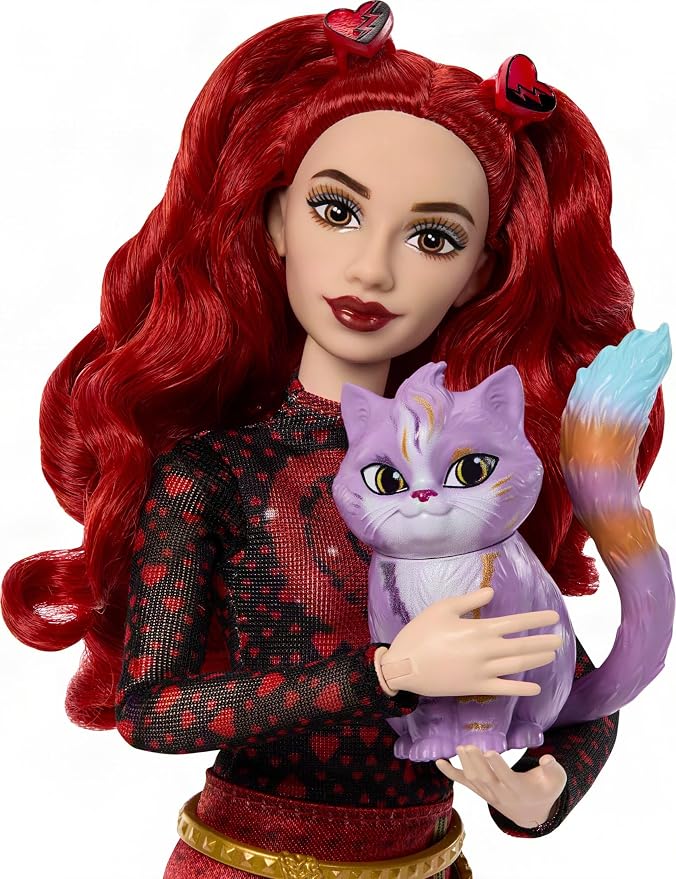 Mattel Disney Descendants: Wicked Wonderland Fashion Doll 2-Pack, Red & Max with Movie-Inspired Clothing, Cat Animal Friend & Pocketwatch Accessory (Amazon Exclusive)