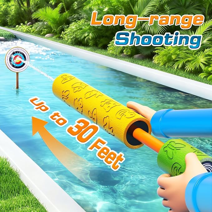 8 Pack Water Squirt Toys for Kids - Pool Beach Outdoor Toys for Party Swimming Games, Water Guns Foam Squirt Blasters Set Water Game for Kids, Birthday Gifts for Kids Boys Girls Aged 3 4 5 6 7 8