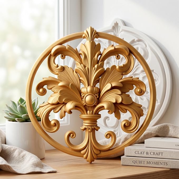 Photo Frame Polymer Clay Mold Baroque Scroll Relief Frame Silicone Molds for Jewelry Making Epoxy Resin Casting Air Dry Polymer Clay Craft
