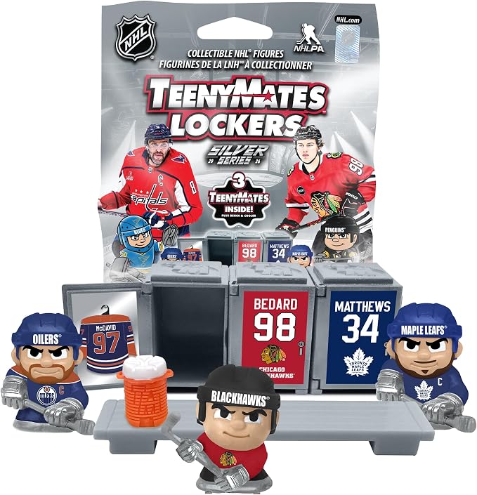TeenyMates NHL Hockey Action Figures Locker Room Set with 3 Surprise 2026 TeenyMates Players