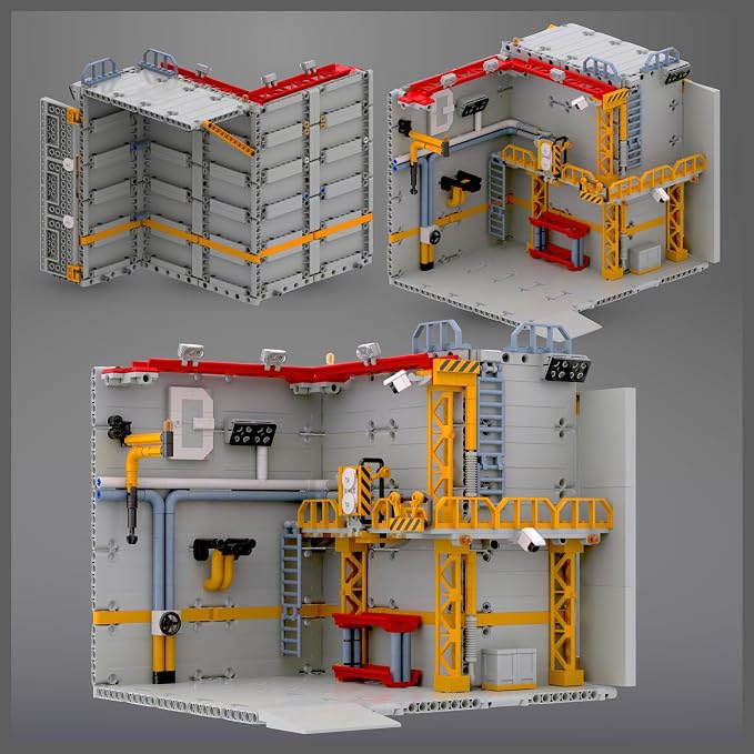MyBuild Mecha Hangar 7008 – Robot Building Kit, Modular Mecha Base & Multi-Level Display System, Maintenance Bay for Mech Builds, Compatible with 7006 & 7007, Ages 16+