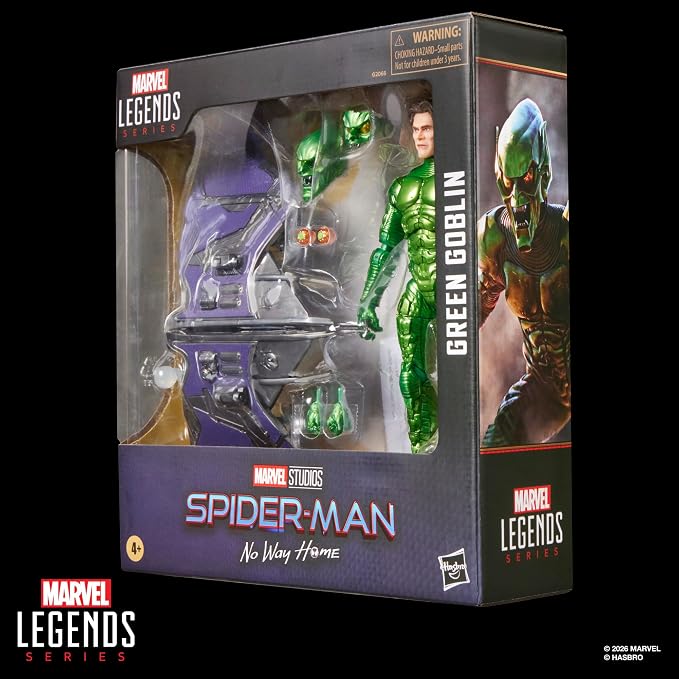 Marvel Legends Series Green Goblin, Spider-Man: No Way Home Deluxe 6 Inch Action Figure Set with Original Goblin Armor and Glider