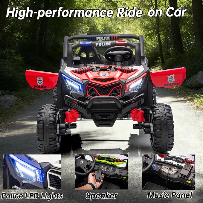 4WD UTV 24V Ride On Toys for Big Kids Ride On 2 Seater Ride On Toys Kids | 2 Seater Ride On Car for Kids Side-by-Side UTV Electric Cars for Kids Electric Ride Car Ride On Toys for Kids 4-8
