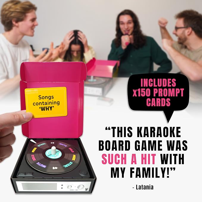 Lucky Egg Grab The Mic Karaoke Battle Game – Fast-Paced Singing Party Game with Spinning Record Timer - Singing Game for Teens & Adults | Fun Game Night for 2–12 Players (Ages 12+)