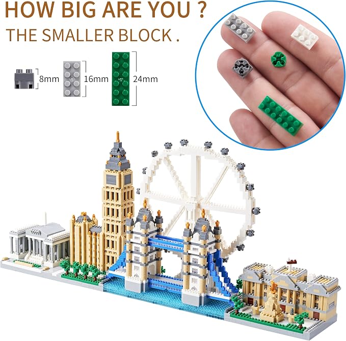 London Skyline Architecture Miniature Building Block Set, Architecture Series Model Toy, Present for Adults and Children (3430 Pieces)