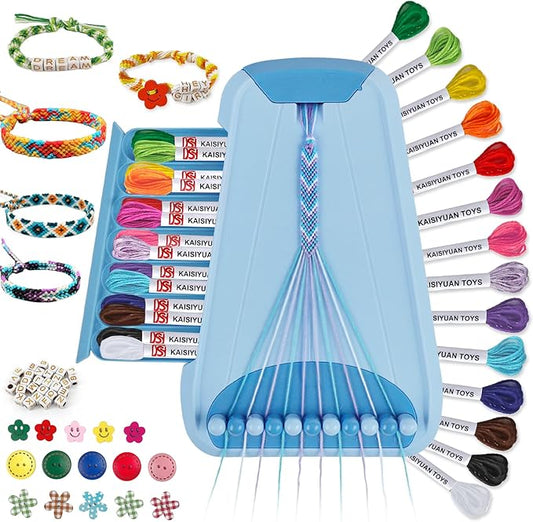 Friendship Bracelet Making Kit for Girls Ages 8-12, Kids Jewelry Making Kit with 28 Pre-Cut Threads and Letter Beads, Arts and Crafts for Kids, Birthday Easter Gifts for 6 7 8 9 10 11 12 Year Old