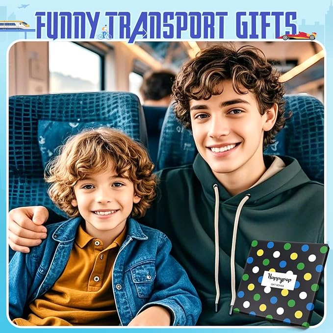 HAPPYPOP Train Gifts for Boys - Train Socks for Trains Lovers, Railroad Gifts for Kids