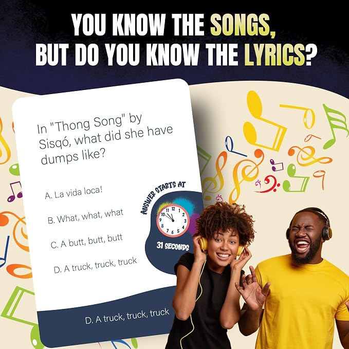 Lyric Legend 90’s R&B Music Trivia - Adult Games for Game Night - Good for Groups – Finish The Lyrics Party Game - Multiple Choice, Listen While You Play with Included Playlist!