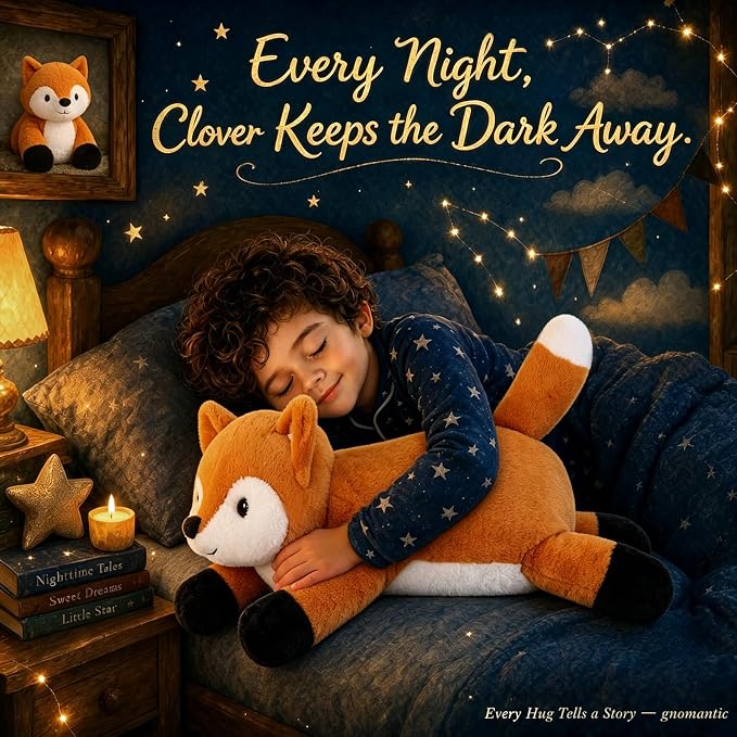 gnomantic Fox Weighted Stuffed Animals - 28 Inch 5.0 Pounds Weighted Plushies Fox - Large Plush Stuffed Animals Pillow - Cute Plush Toys Gifts for Kids & Adults