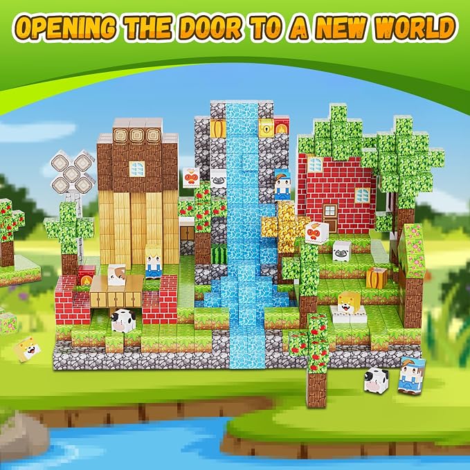 100PCS Magnetic Blocks, Magnetic Building Blocks, 0.78in Magnetic Building, STEM Game Stacking Toys for Kids, Birthday Gifts for Boys and Girls Age 3+ Years Old