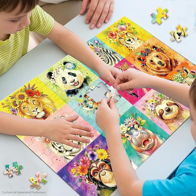 100 Pieces Puzzles for Kids Ages 4-8, Zoo Educational Kids 100 Piece Puzzle, Children Jigsaw Puzzles Kids Puzzles, Educational Learning Puzzle Toys for Girls and Boys
