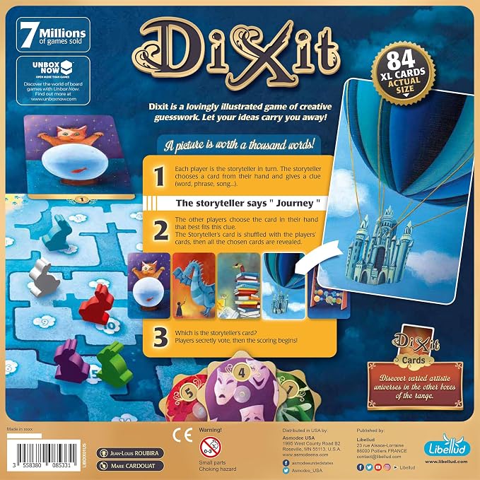 Asmodee Dixit Board Game - Award-Winning Storytelling Party Games for Adults & Kids, Creative Imagination, Parties with Friends, Family Fun for Adults, 3-6 Players Ages 8+, 30 Minute Playtime