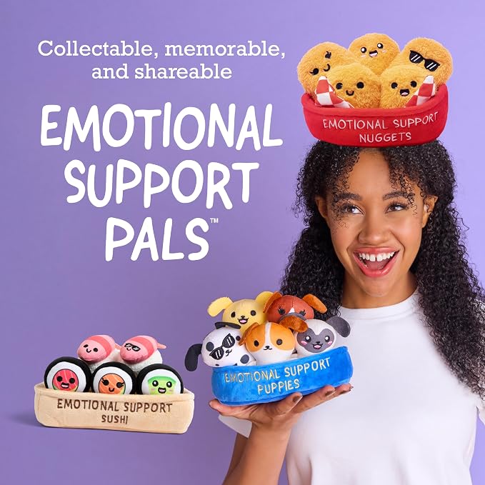 Emotional Support Sushi by Relatable - Cuddly Stuffed Animals and Toys, Squishy Toys and Plushies, Great Gift Ideas for Loved Ones of All Ages - Includes 5 Plushies with Carrying Basket