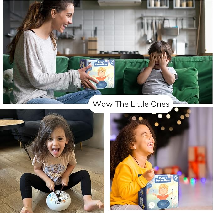 Sounds Of Silence Steel Tongue Drum - Bedtime Story and Drum - Dylan's Dream Drum Musical Gift for Children - Tongue Drum for Kids - Calming Drum, DDD-01