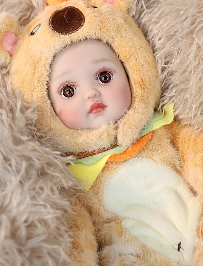 Baby Doll, 18 Inch Realistic Soft Body Baby Doll Real Life Baby Dolls with Accessories, for 3+ Year Old Girls, Pretend Play, Collection, Gift-Ready (18", Orange)